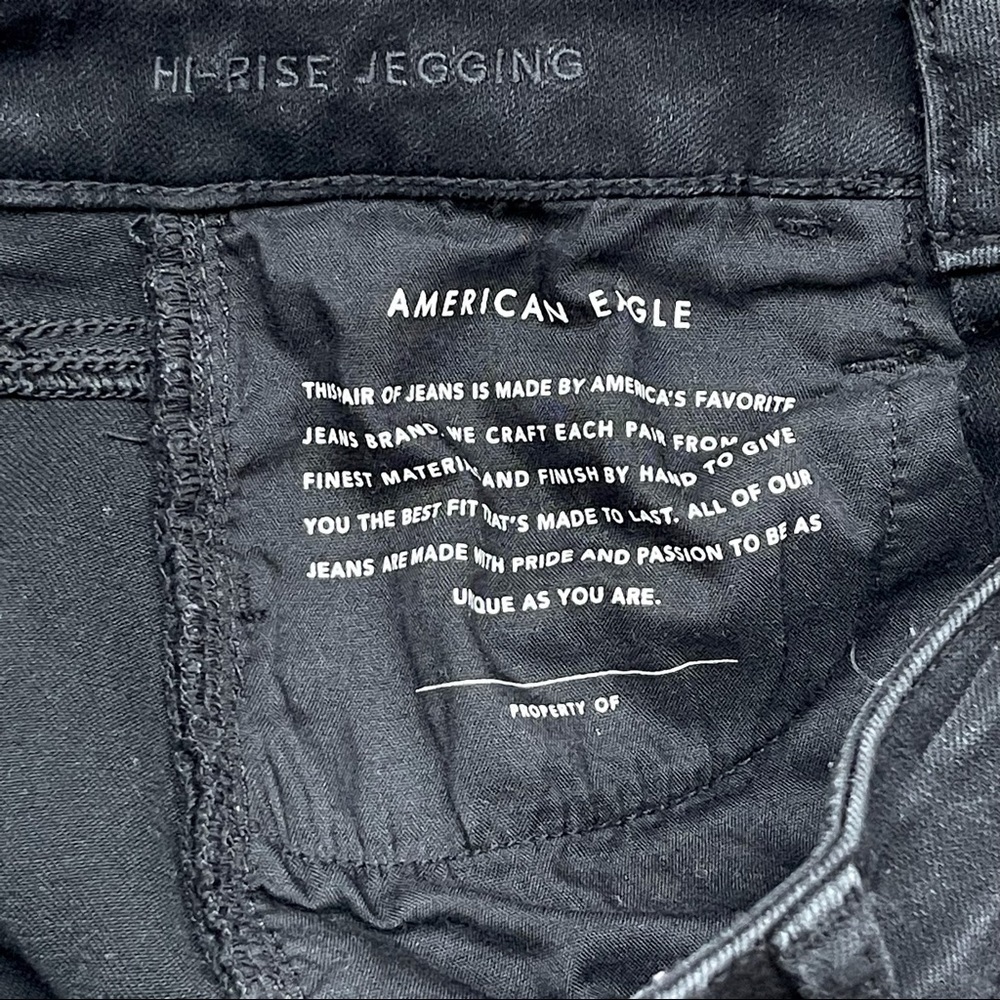 AMERICAN eagle hi-Rise next level stretch black jegging size 2 SHORT - Picture 8 of 16